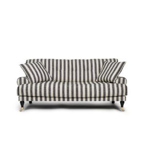 Blanca 2-Seat Sofa Stripe is a sofa in linen with black stripes from MELIMELI