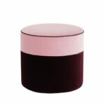 Colette Ottoman Ruby Red/Dusty Pink