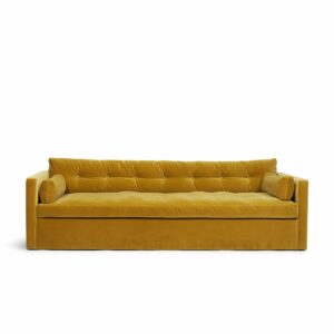Dahlia Grande 3-Seat Sofa Amber is a sofa in yellow velvet from MELIMELI