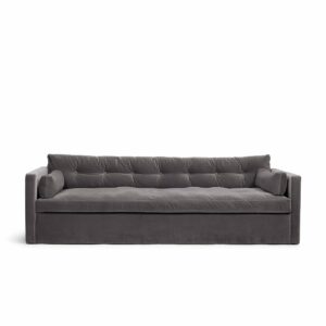 Dahlia Grande 3-Seat Sofa Greige is a sofa in grey velvet from MELIMELI