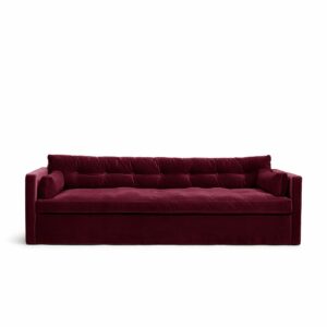 Dahlia Grande 3-Seat Sofa Ruby Red is a sofa in burgundy velvet from MELIMELI