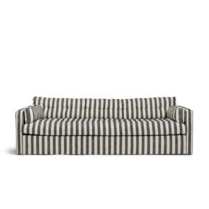Dahlia Grande 3-Seat Sofa Stripe is a sofa in linen with black stripes from MELIMELI