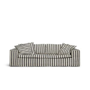 Luca Grande 2-Seat linen sofa stripe black and white