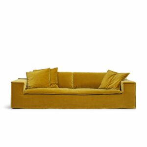 Luca Grande 3-Seat Sofa Amber is a spacious sofa in yellow velvet from MELIMELI
