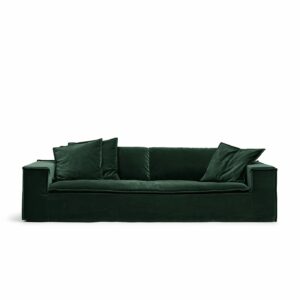 Luca Grande 3-Seat Sofa Emerald Green is a spacious sofa in dark green velvet from MELIMELI