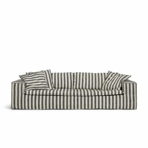 Luca Grande 3-Seat Sofa Stripe is a spacious sofa in linen with black stripes from MELIMELI