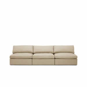 Lucie Grande 3-Seat Sofa Khaki is a modular sofa in beige linen from MELIMELI