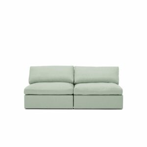 Lucie Grande 2-Seat Sofa Pistage is a modular sofa in green linen from MELIMELI