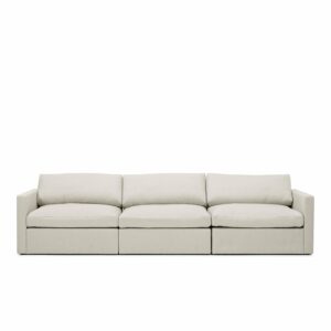 Lucie Grande 3-Seat Sofa Off White is a modular sofa in light grey linen from MELIMELI