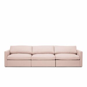 Lucie Grande 3-Seat Sofa Blush is a modular sofa in pink linen from MELIMELI