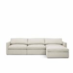 Lucie Grande 3-Seat Sofa (With Ottoman) Off White
