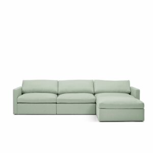 Lucie Grande 3-Seat Sofa Dark Pistage is a modular sofa in green linen from MELIMELI