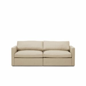 Lucie Grande 2-Seat Sofa Khaki is a modular sofa in beige linen from MELIMELI
