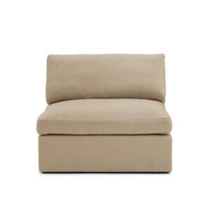 Lucie Grande Sofa Khaki is a modular sofa in beige linen from MELIMELI