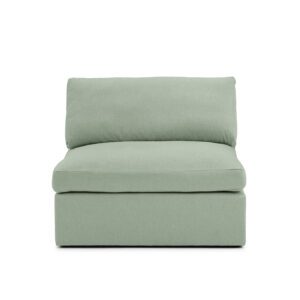 Lucie Grande Sofa Pistage is a modular sofa in green linen from MELIMELI