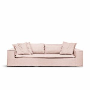 Luca Grande 3-Seat Sofa Blush is a spacious sofa in pink linen from MELIMELI