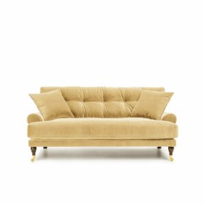 Blanca 2-Seat Sofa Creme is a sofa in yellow velvet from MELIMELI