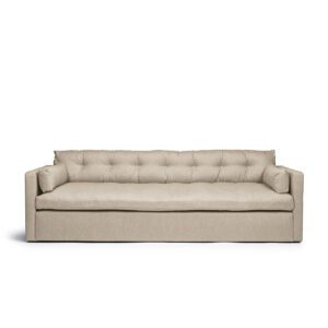 Dahlia Grande 3-Seat Sofa Khaki is a sofa in beige linen from MELIMELI