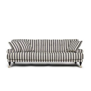 Blanca 3-Seat Sofa Stripe is a sofa in linen with black stripes from MELIMELI
