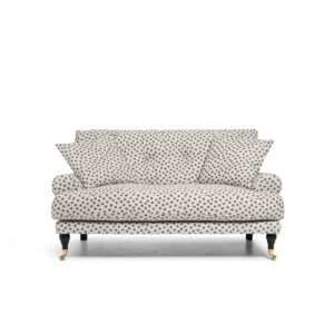 Blanca Love Seat Dot is a sofa in linen with black dots from MELIMELI