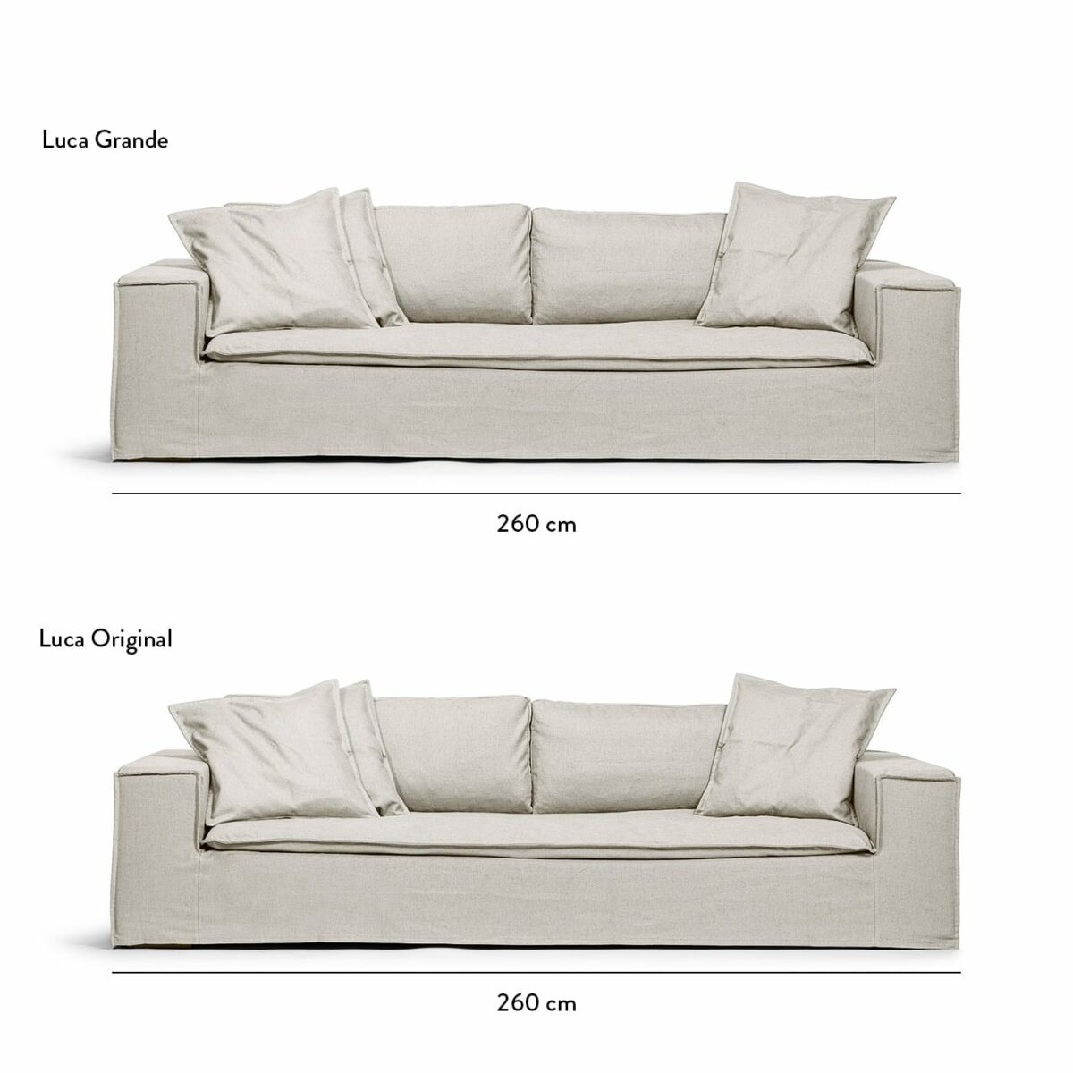 Luca Grande 3-Seat Sofa Coral