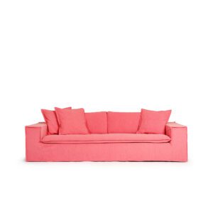 Luca Grande 3-Seater Sofa Coral is a red pink sofa from Melimeli