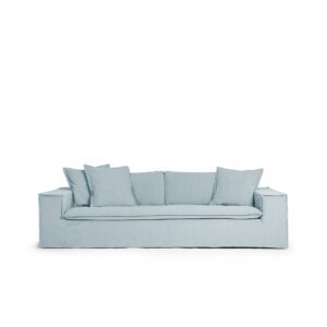 Luca Grande 3-Seater Sofa Baby Blue is a light blue sofa from Melimeli