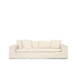 Luca Grande 3-Seater Sofa Eggshell is a white sofa from Melimeli