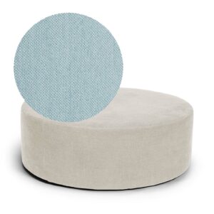 Blanca Ottoman Baby Blue is pouf in light blue chenille from MELIMELI