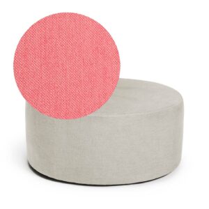 Blanca Ottoman Coral is pouf in coral red chenille from MELIMELI
