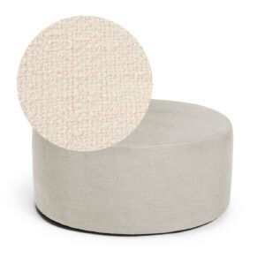 Blanca Ottoman Eggshell is a pouf in white bouclé from MELIMELI