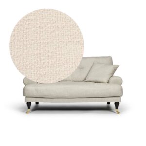 Blanca Love Seat Eggshell is sofa in white bouclé from MELIMELI
