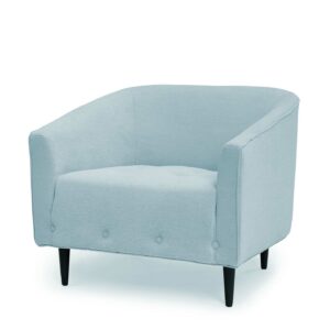 Carla Armchair Baby Blue is an armchair in light blue chenille from MELIMELI
