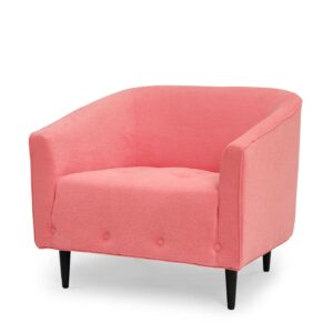 Carla Armchair Coral is an armchair in coral red chenille from MELIMELI