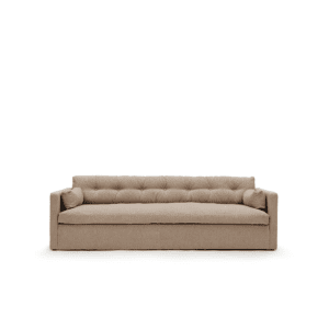 3 seat sofa in brown beige fabric from Melimeli