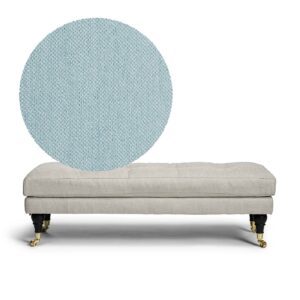 Ester Bench Baby Blue is an ottoman in light blue chenille from MELIMELI