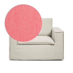 Luca Armchair Coral is an armchair in coral red chenille from MELIMELI