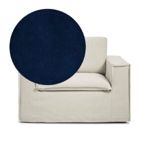 Luca Armchair Deep Blue is a spacious armchair in blue velvet from MELIMELI