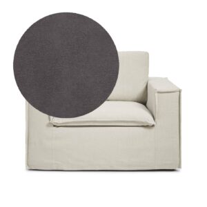 Luca Armchair Greige is a spacious armchair in grey velvet from MELIMELI