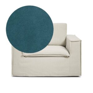 Luca Armchair Petrol is a spacious armchair in blue green velvet from MELIMELI