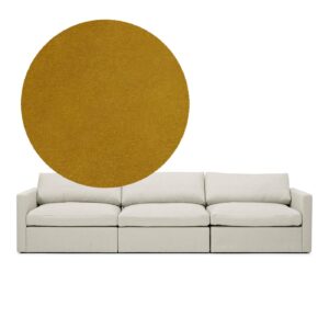 Lucie Grande 3-Seat Sofa Amber is a modular sofa in yellow velvet from MELIMELI