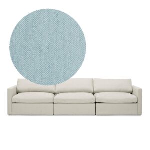 Lucie Grande 3-Seat Sofa Baby Blue is a modular sofa in light blue chenille from MELIMELI