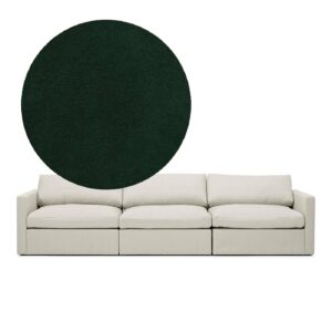 Lucie Grande 3-Seat Sofa Emerald Green is a modular sofa in green velvet from MELIMELI