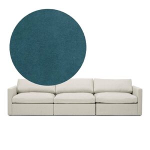 Lucie Grande 3-Seat Sofa Petrol is a modular sofa in blue green velvet from MELIMELI