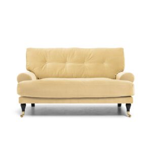 Blanca Love Seat Creme is a sofa in yellow velvet from MELIMELI