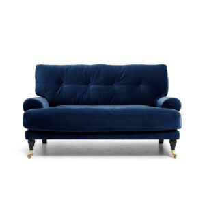 Blanca Love Seat Deep Blue is a sofa in blue velvet from MELIMELI