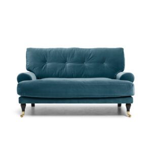 Blanca Love Seat Petrol is a sofa in blue green velvet from MELIMELI