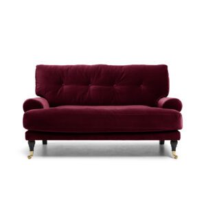 Blanca Love Seat Ruby Red is a sofa in burgundy velvet from MELIMELI