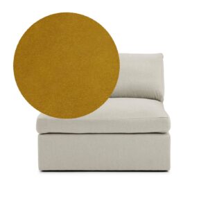 Lucie Armchair Amber is an armchair without armrests in yellow velvet from MELIMELI