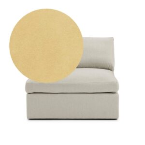 Lucie Armchair Creme is an armchair without armrests in yellow velvet from MELIMELI